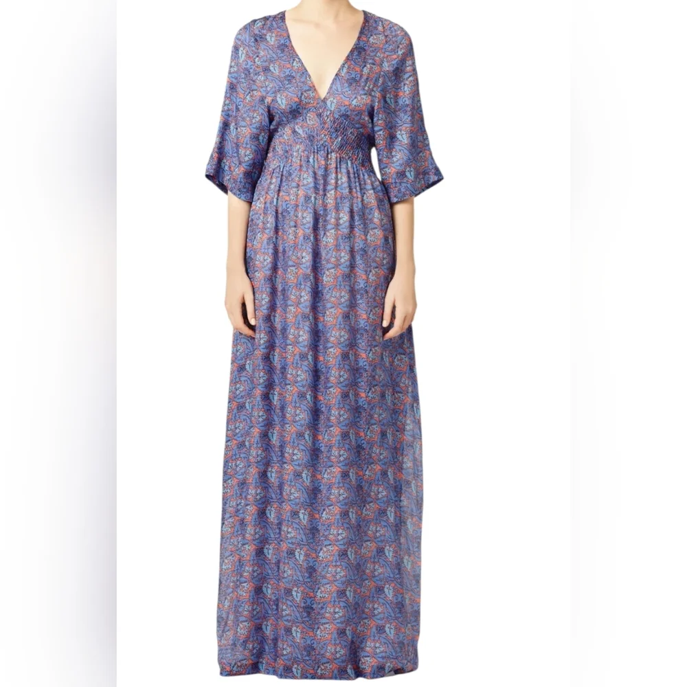 Tory Burch Blue and Red Maxi Dress